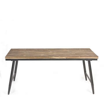 Coffe table από παλαιωμένο ξύλο & σιδερένια πόδια. 120x60x50